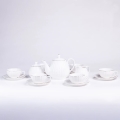 Porcelanast 15-delni kavni komplet, bel