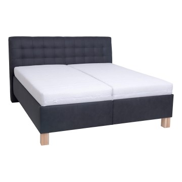 Postelja oblečena v blago z prostorom za shranjevanje brez vzmetnice VIOLET 160x200 cm antracit