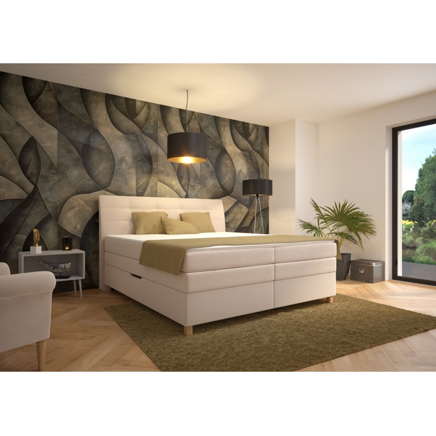 Postelja z vzmetnico BEA 180x200 cm bež