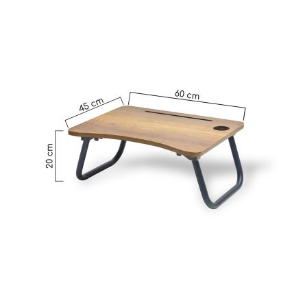 Posteljna mizica SEHPA 20x60 cm breza rjava/črna