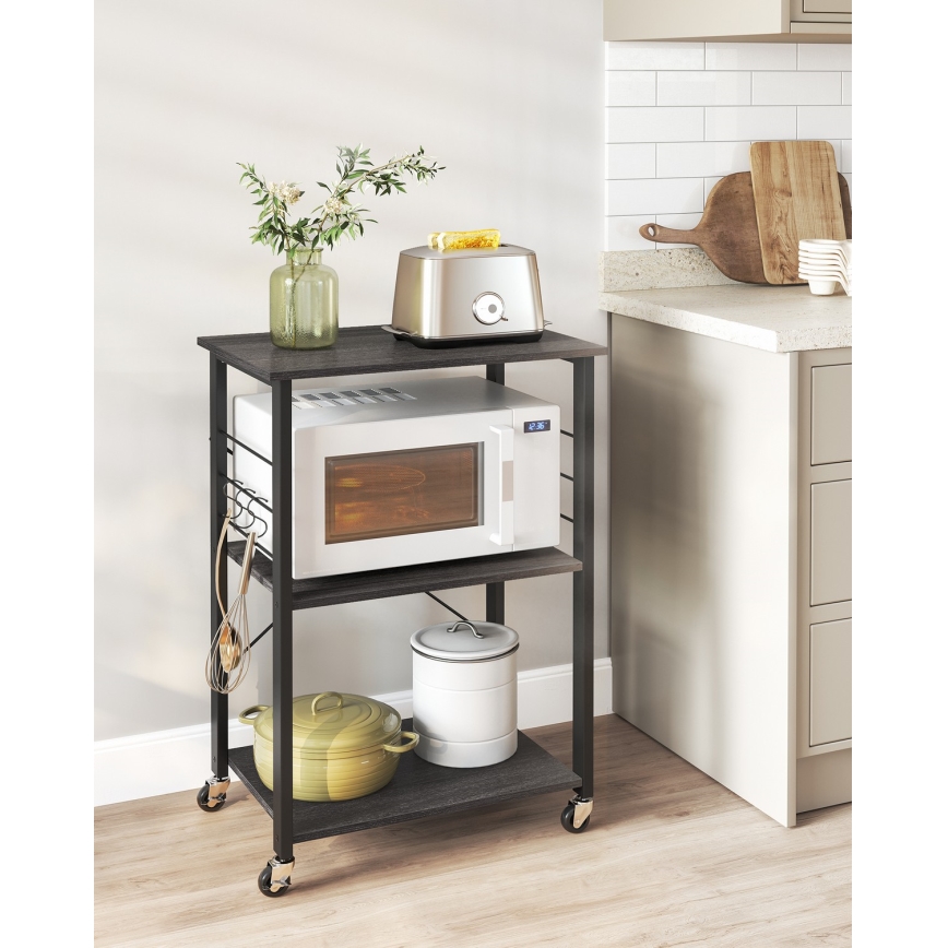 Postrežni voziček MARGE, črne barve