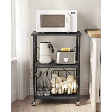 Postrežni voziček MARGE, črne barve