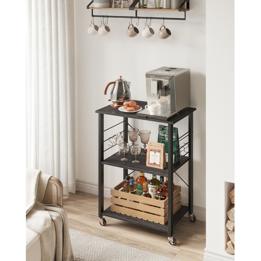 Postrežni voziček MARGE, črne barve