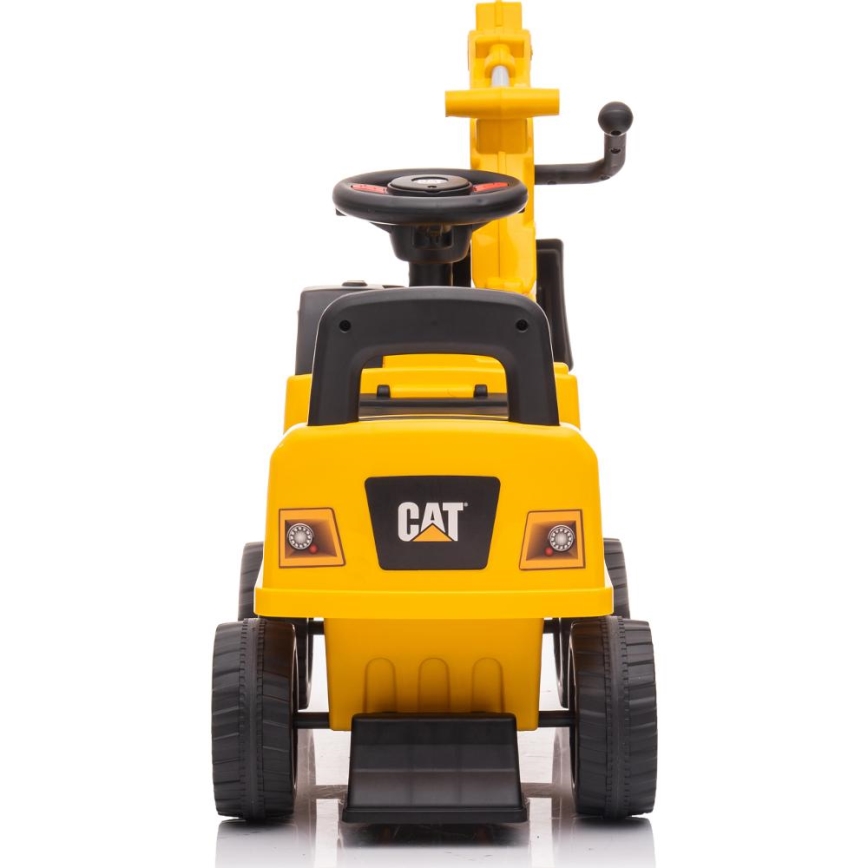 Potisni avto bager CAT 2xAA rumena/črna