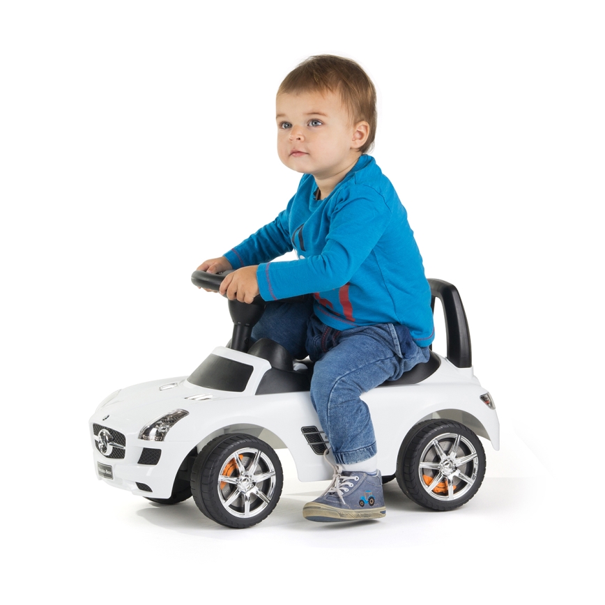 Potisni avto Mercedes 2xAA bela/črna
