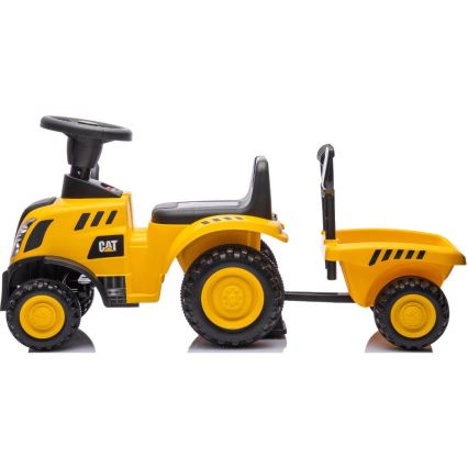 Potisni avto traktor CAT 2xAA rumena/črna