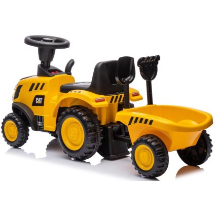 Potisni avto traktor CAT 2xAA rumena/črna