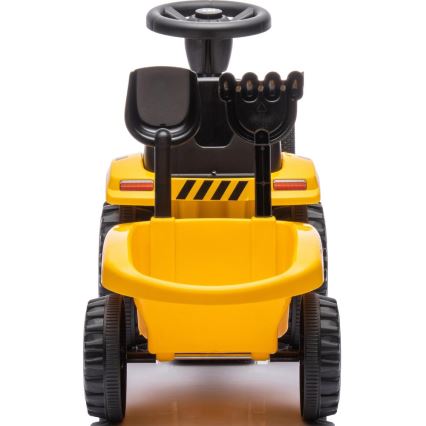 Potisni avto traktor CAT 2xAA rumena/črna