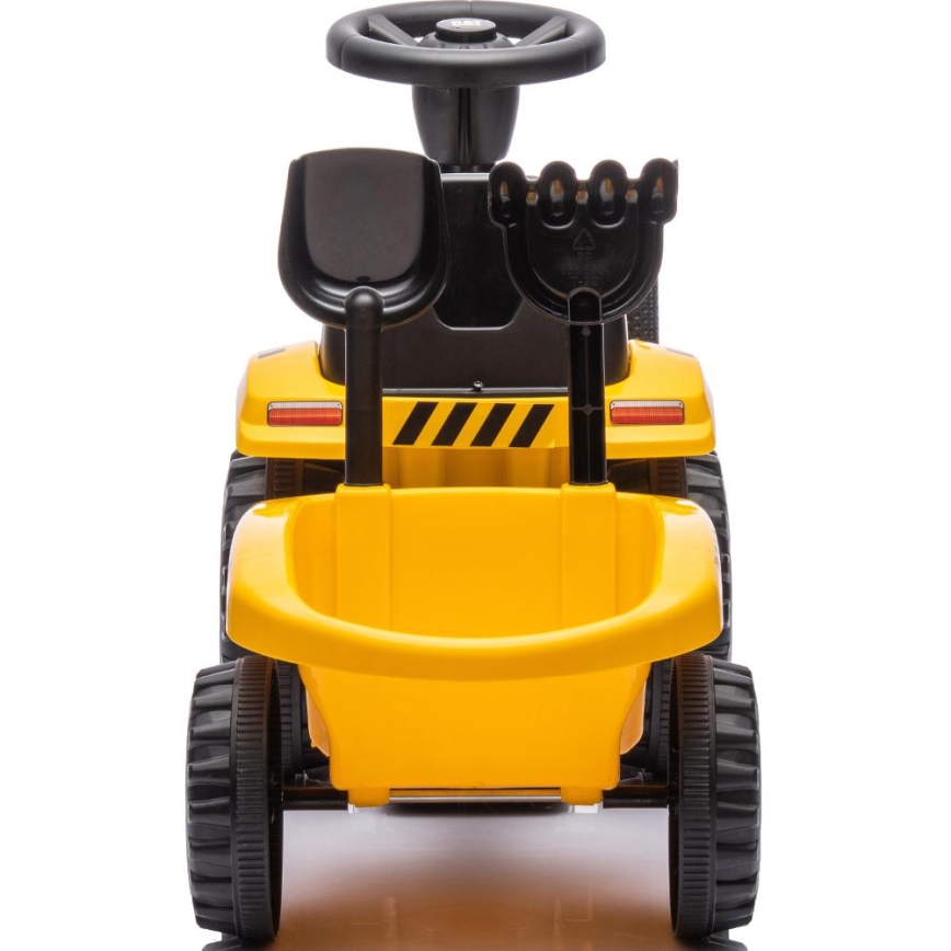 Potisni avto traktor CAT 2xAA rumena/črna