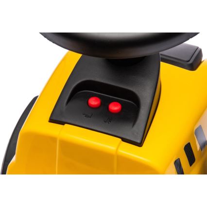 Potisni avto traktor CAT 2xAA rumena/črna