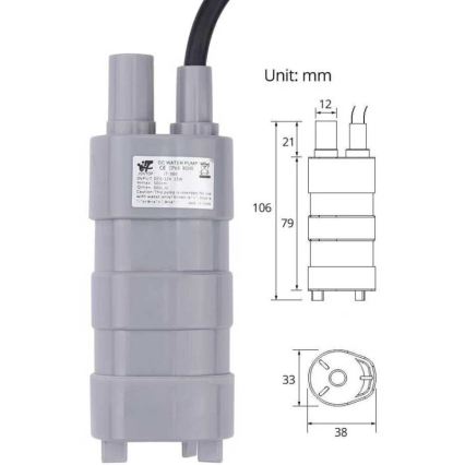 Potopna črpalka 12 V, 600 l/h