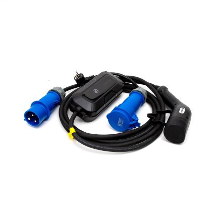 Potovalna polnilna postaja za električne avtomobile EV/PHEV AC Tip 2 32A/230V 7,4kW IP55 5m + adapter 230V 3,7kW + case