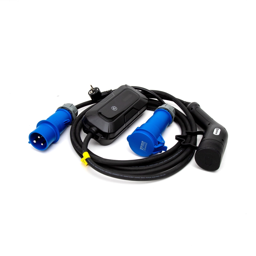 Potovalna polnilna postaja za električne avtomobile EV/PHEV AC Tip 2 32A/230V 7,4kW IP55 5m + adapter 230V 3,7kW + case