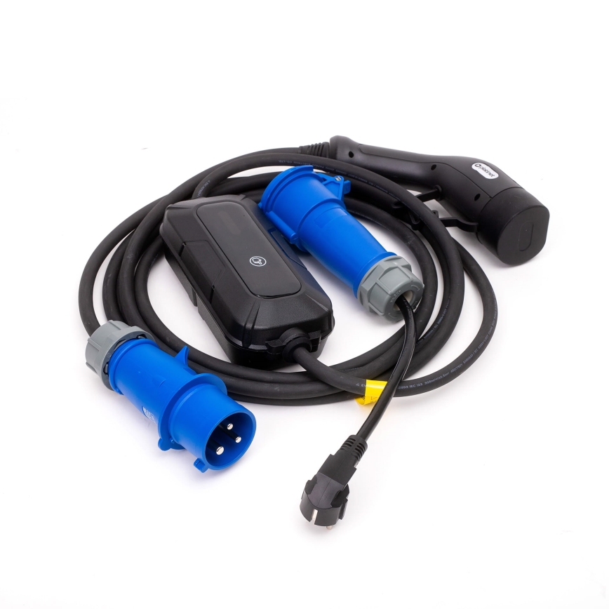 Potovalna polnilna postaja za električne avtomobile EV/PHEV AC Tip 2 32A/230V 7,4kW IP55 5m + adapter 230V 3,7kW + case