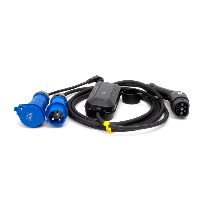 Potovalna polnilna postaja za električne avtomobile EV/PHEV AC Tip 2 32A/230V 7,4kW IP55 5m + adapter 230V 3,7kW + case
