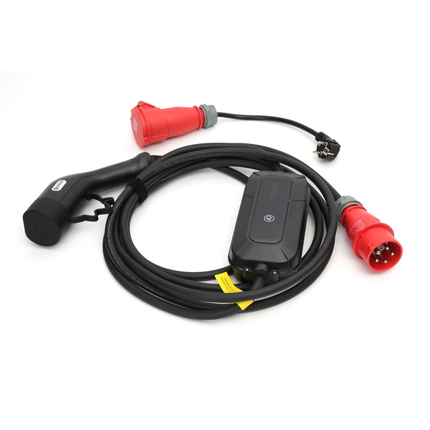Potovalna polnilna postaja za električne avtomobile EV/PHEV AC Type 2 16A/380V 11kW IP55 5m + adapter 230V 3,7kW + kovček