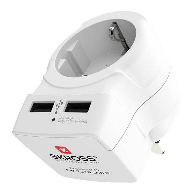 Potovalni adapter za Veliko Britanijo 230V + 2x USB