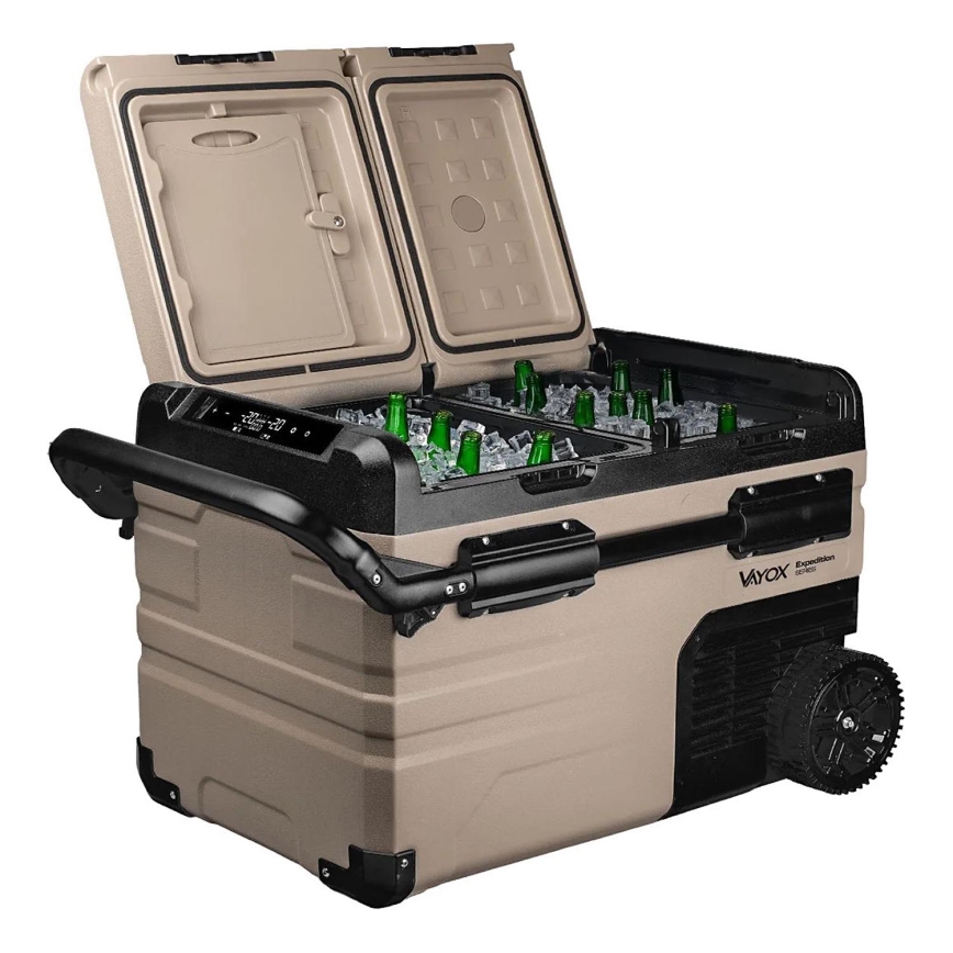 Potovalni hladilnik z LCD zaslonom 39 l 230V/12V/24V rjava