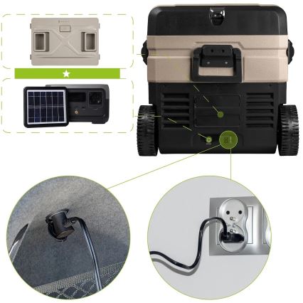Potovalni hladilnik z LCD zaslonom 39 l 230V/12V/24V rjava