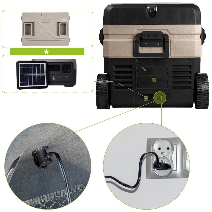 Potovalni hladilnik z LCD zaslonom 39 l 230V/12V/24V rjava