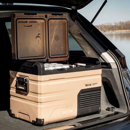 Potovalni hladilnik z LCD zaslonom 39 l 230V/12V/24V rjava