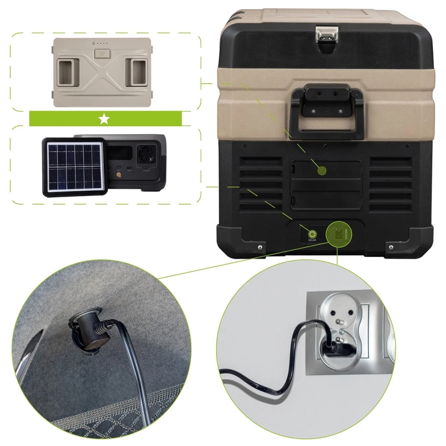 Potovalni hladilnik z LCD zaslonom 39 l 230V/12V/24V rjava