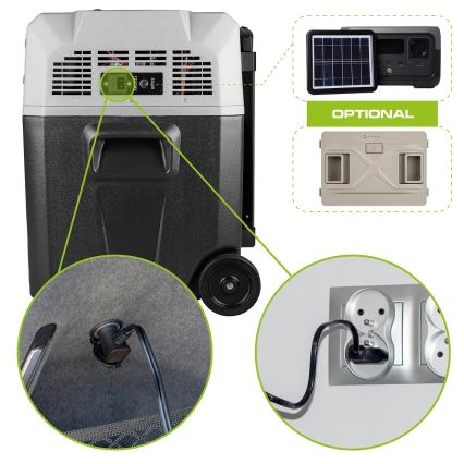 Potovalni hladilnik z LCD zaslonom 40 l 230V/12V/24V črna