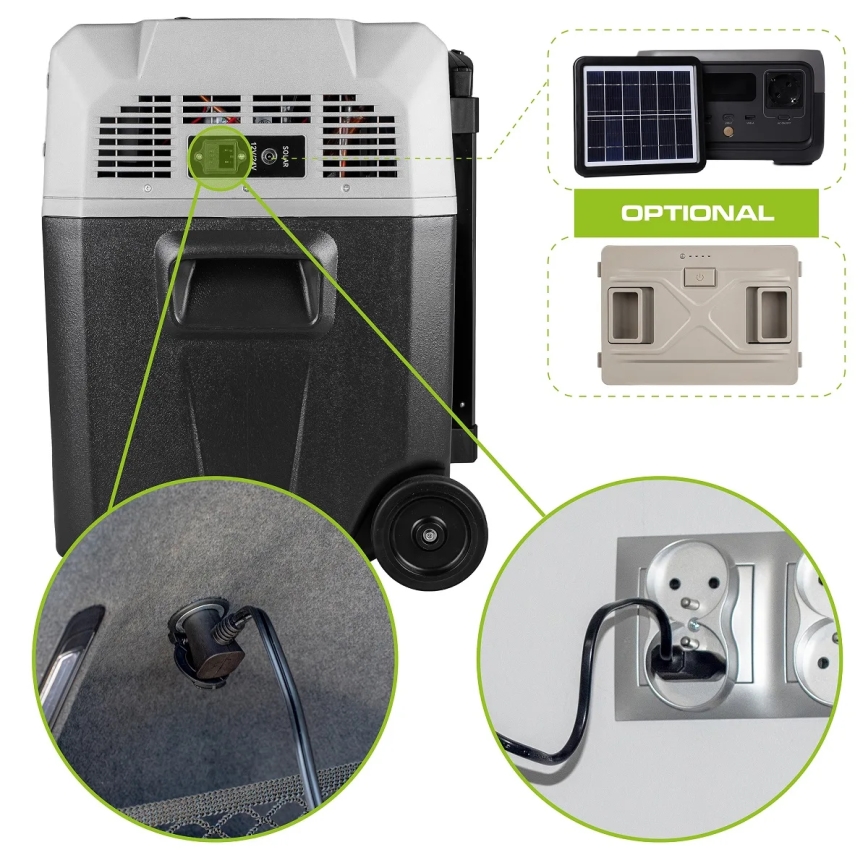 Potovalni hladilnik z LCD zaslonom 40 l 230V/12V/24V črna