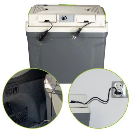 Potovalni hladilnik z ogrevanjem 27 l 230V/12V/24V siva