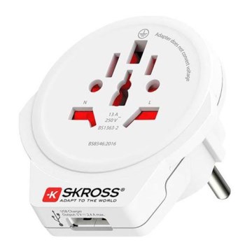 Potovalni USB adapter za Evropo za tujce na Češkem, USB-A 12W, tip E/F