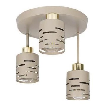 Površinsko nameščen stropni lestenec ELEN 3xE27/35W/230V bež/zlata