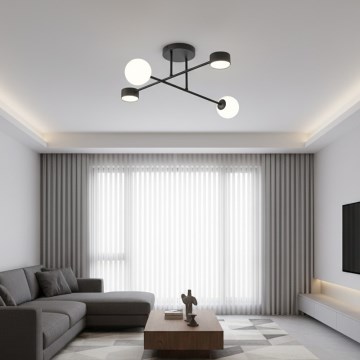 Površinsko pritrjen lestenec HOLON 2xG9/8W/230V + 2xGX53/12W črn