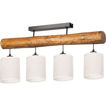 Površinsko pritrjen lestenec TRENO 4xE27/25W/230V, iz borovine