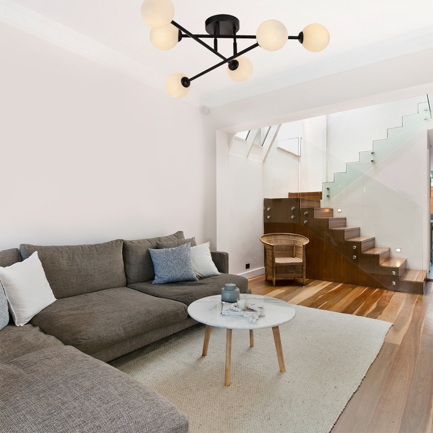 Površinsko pritrjen stropni lestenec DORADO 6xG9/28W/230V črn