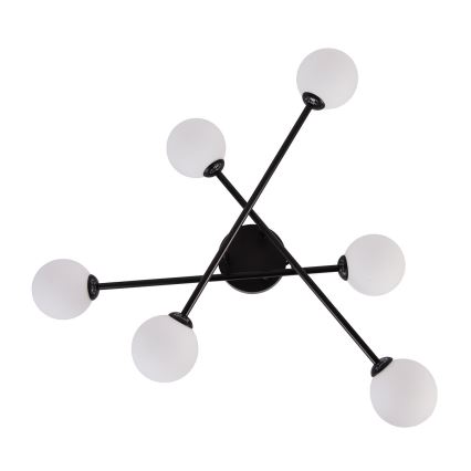 Površinsko pritrjen stropni lestenec DORADO 6xG9/28W/230V črn