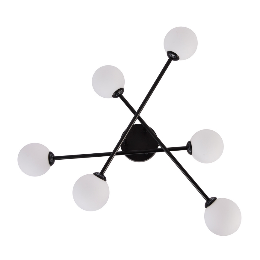 Površinsko pritrjen stropni lestenec DORADO 6xG9/28W/230V črn