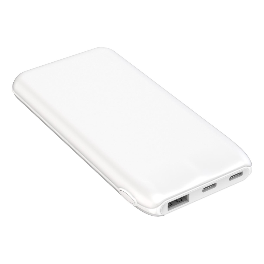 Power Bank 10000 mAh 10W Power Delivery 2xUSB-C + 1xUSB-A bela