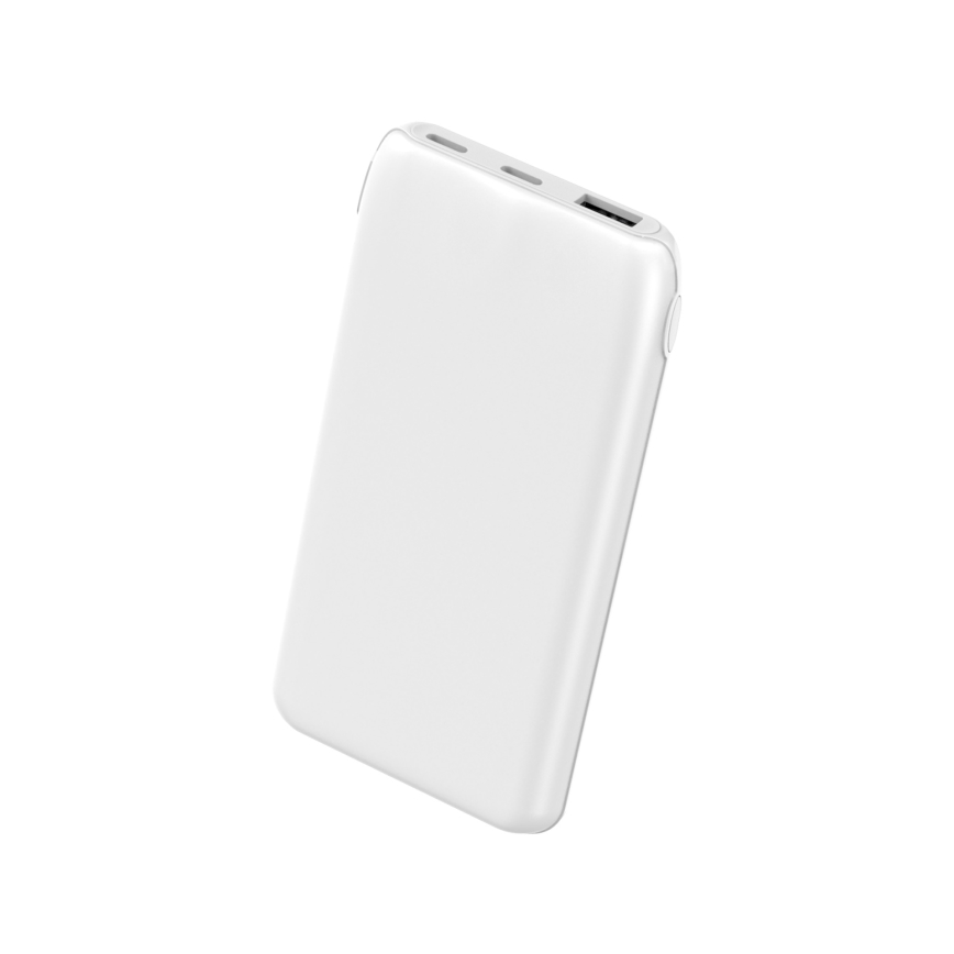 Power Bank 10000 mAh 10W Power Delivery 2xUSB-C + 1xUSB-A bela