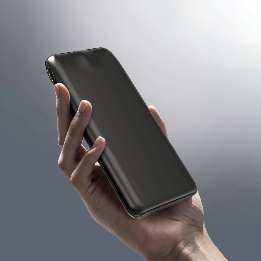 Power Bank 10000 mAh 10W Power Delivery 2xUSB-C + 1xUSB-A črna