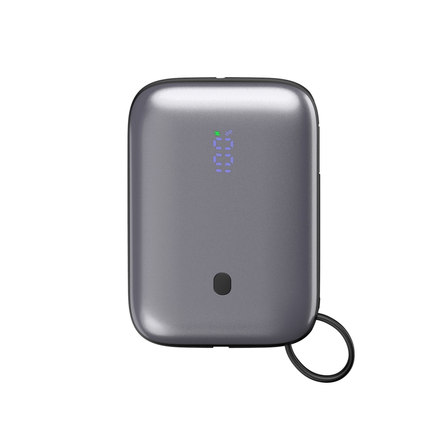 Power Bank 10000 mAh 20W Power Delivery Compact z vgradni retractable USB-C kabel 1m črna