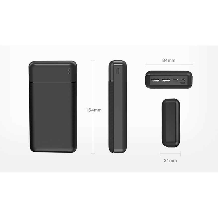 Power Bank 30000 mAh 3,7V črna