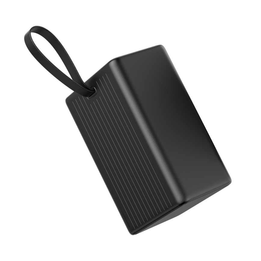Power Bank 80000 mAh 20W Power Delivery 4xUSB-A + 2xUSB-C z LED Baterijska svetilka s kaveljčkom in magnetom in USB-C kabel 1m črna