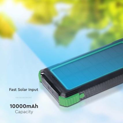 Power Bank solarni Power Delivery 10000mAh/10W/5V črna