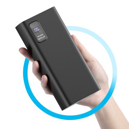 Power Bank z LED zaslonom Power Delivery 20000 mAh 3,7V črna