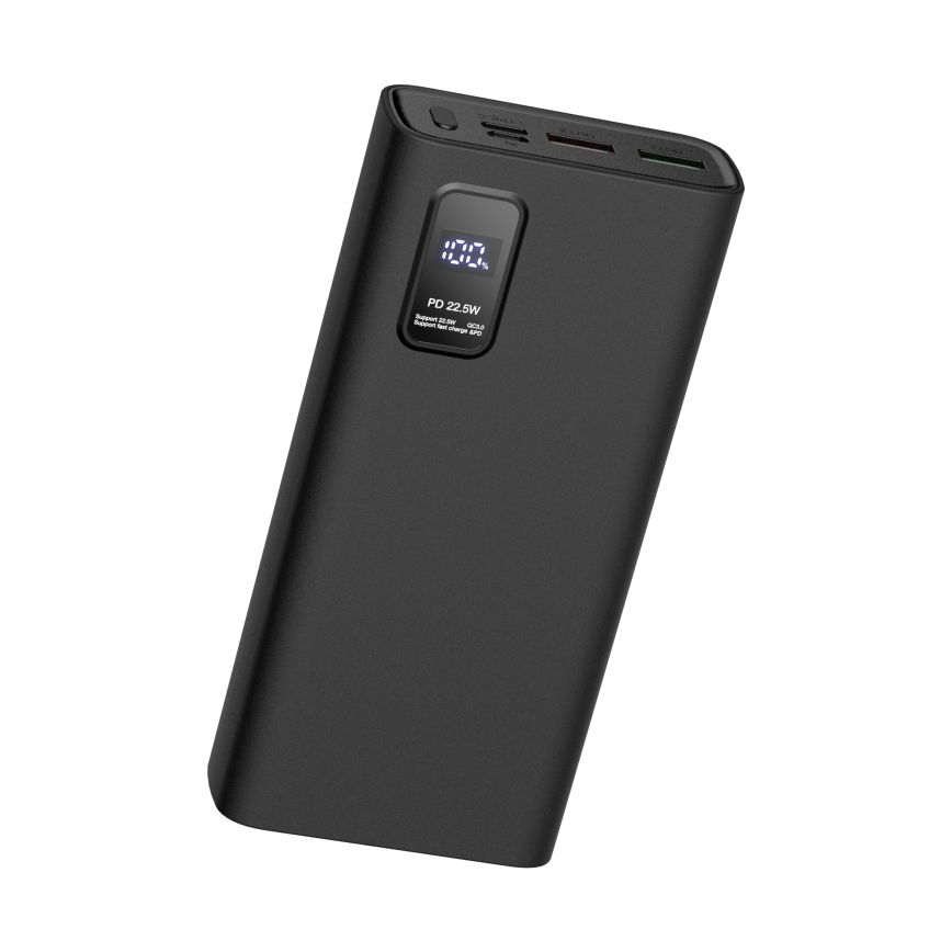 Power Bank z LED zaslonom Power Delivery 20000 mAh 3,7V črna