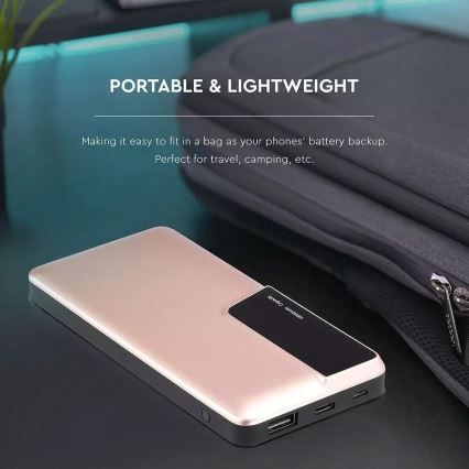 Power Bank z zaslonom 10000mAh/3,7V rose gold