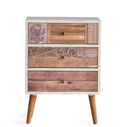 Predalnik LIZA 68x50 bela/rjava