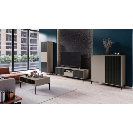 Predalnik z predali RONJA taupe/črna