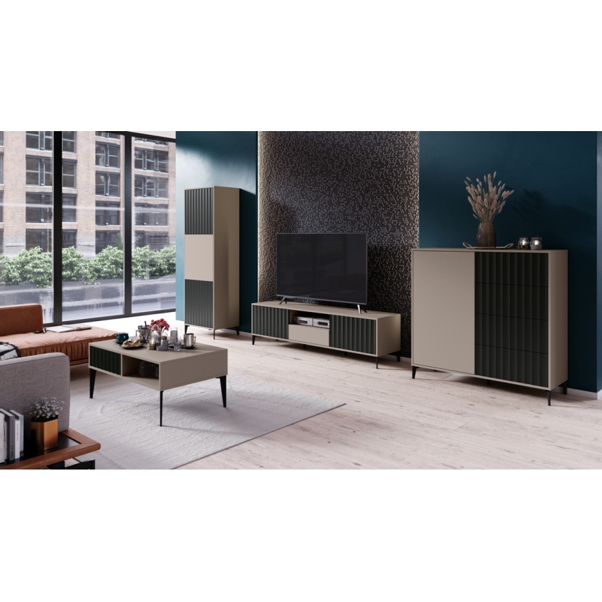 Predalnik z predali RONJA taupe/črna