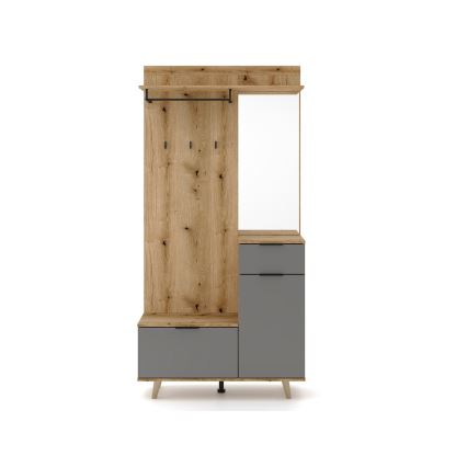 Predsobna stena z ogledalom SVEN rjava/grafit